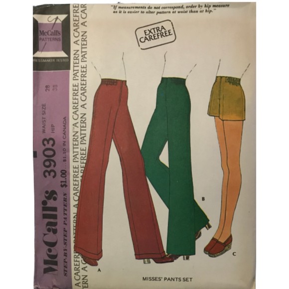 McCall's Sewing Pattern 3903 - Women’s Pants and Shorts Waist Size 28, Hips 38 - Picture 3 of 4